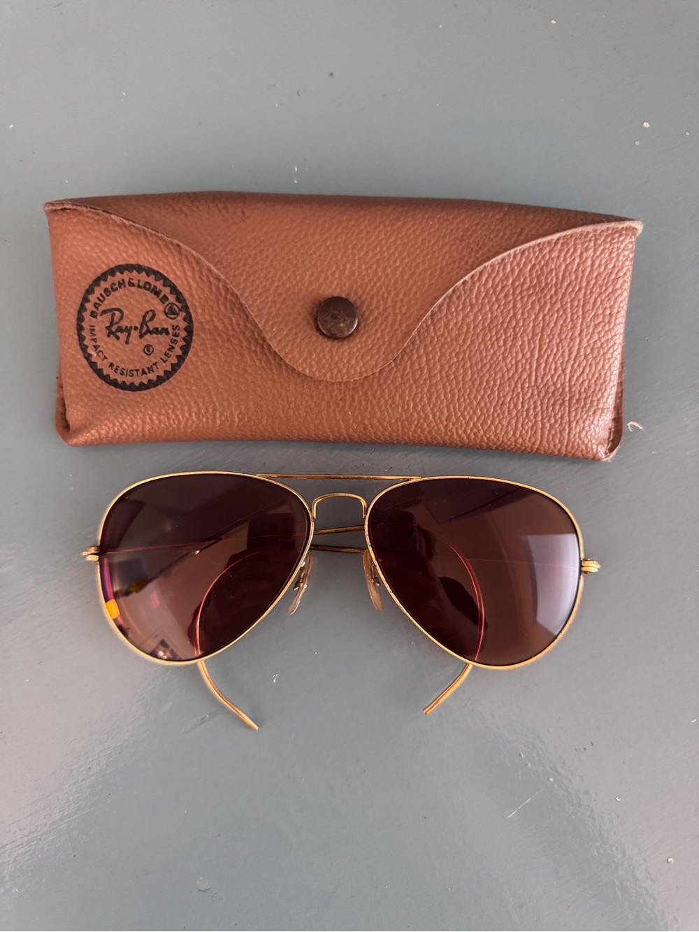 Vintage 58mm Bausch + Lomb Ray Ban Aviator PRESCRIPTION Sunglasses With Case (2)